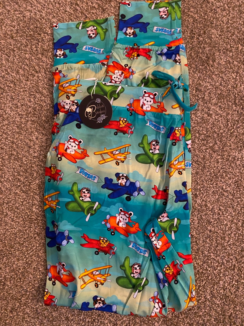 Bubbas bamboo adult joggers size large NWT “propeller pals”